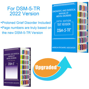 2022 New DSM-5-TR Index Tabs, Color-Coded and Laminated DSM-V TR Tabs, Including 18 Blank Ones, with Alignment Guide and Bookmark