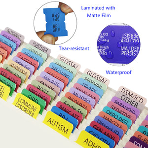 2022 New DSM-5-TR Index Tabs, Color-Coded and Laminated DSM-V TR Tabs, Including 18 Blank Ones, with Alignment Guide and Bookmark