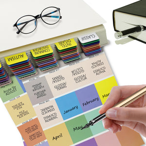 2022 New DSM-5-TR Index Tabs, Color-Coded and Laminated DSM-V TR Tabs, Including 18 Blank Ones, with Alignment Guide and Bookmark